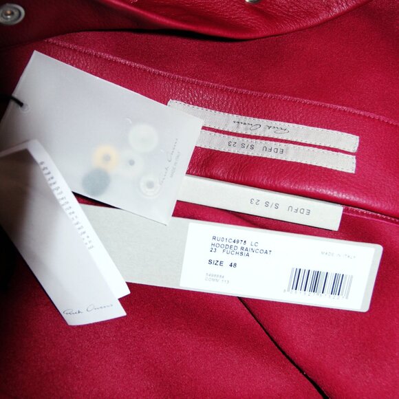 BNWT SS23 RICK OWENS "EDFU" HOODED RAINCOAT 48 - Picture 8 of 12